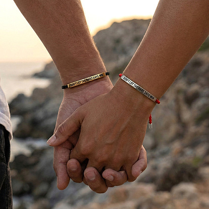 2 Браслеты с мотивационной цитатой и подвесками из нержавеющей стали, не позволяйте трудным дням победить, Вдохновляющие украшения для пары, с нейлоновым шнуром и поздравительной открыткой, чёрные