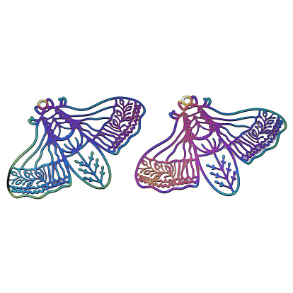 Ионное покрытие (ip) 201 филигранные подвески из нержавеющей стали, гравированные металлические украшения, пчела, радуга