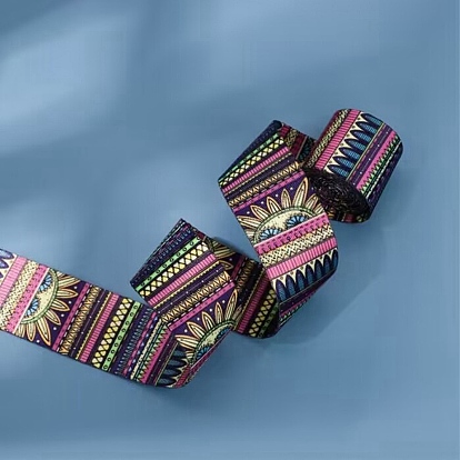 Ruban polyester style ethnique, ruban imprimé tournesol, accessoires du vêtement