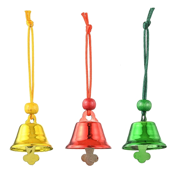 Железный рождественский колокольчик кулон украшение, нейлоновая нить, подвесные украшения для рождественской елки