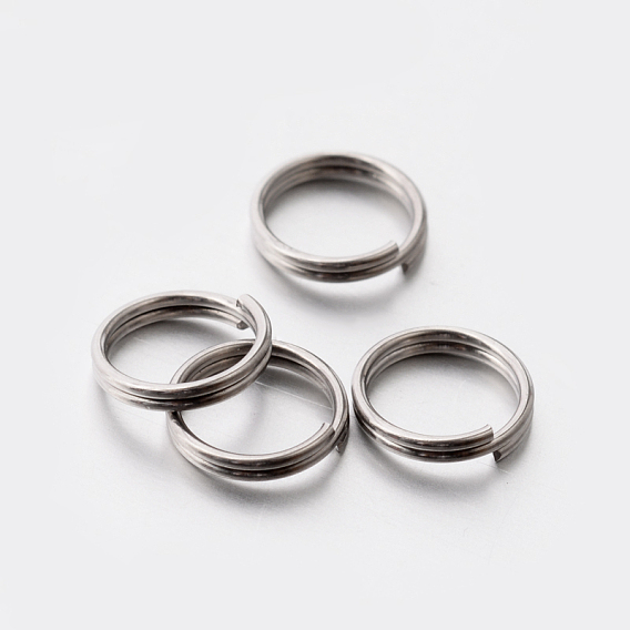 304 Stainless Steel Split Rings, Double Loops Jump Rings, 7x1mm, Hole: 6mm