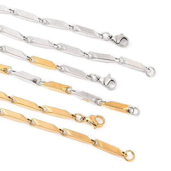 304 ожерелья-цепочки с прямоугольными звеньями из нержавеющей стали для женщин