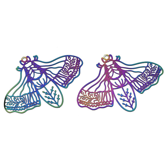 Ионное покрытие (ip) 201 филигранные подвески из нержавеющей стали, гравированные металлические украшения, пчела, радуга