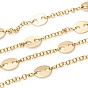 Brass Rolo Chains & Coffee Bean Chain, with Spool, Long-lasting Plated, Unwelded
