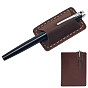 Зажим для ручки/карандаша из коровьей кожи, пенал для шариковой ручки, с железным зажимом