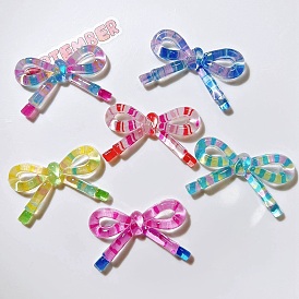 Прозрачного акрилового кабошонов, бант с полоской