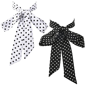 2шт. 2 цвета шифоновых галстуков для женщин, Однотонный галстук в горошек