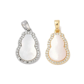 Латунь с подвесками из ракушек и кубического циркония