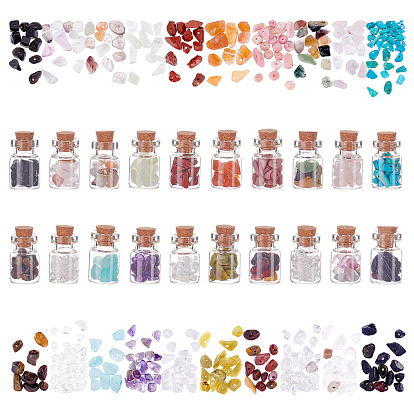 70g 20 Style Natural & Synthetic Mixed Gemstone Chip Beads Set