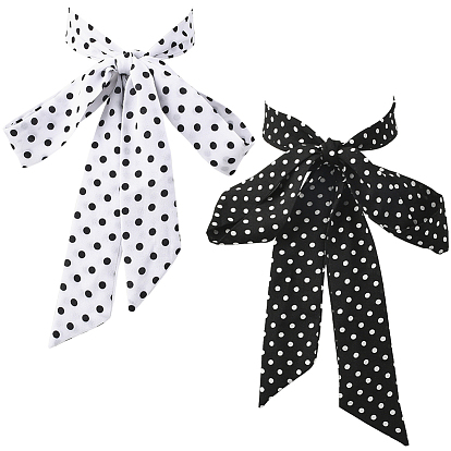 2шт. 2 цвета шифоновых галстуков для женщин, Однотонный галстук в горошек