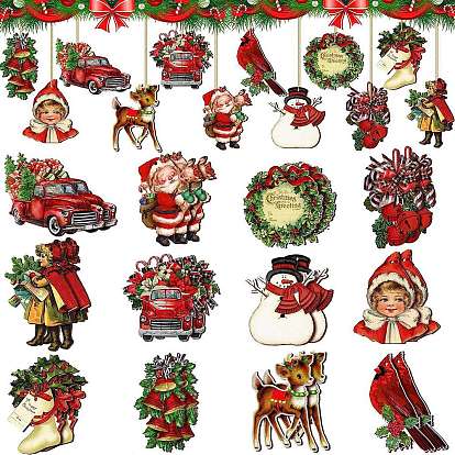 Рождественские темы деревянные подвески