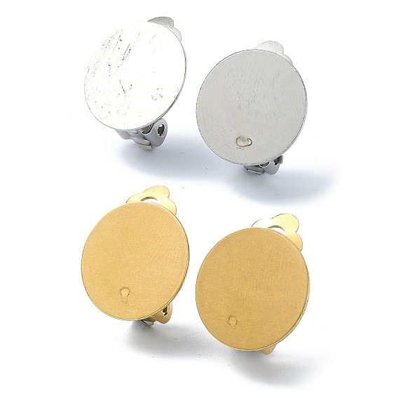 304 клипсы из нержавеющей стали, плоские круглые серьги, с петлями