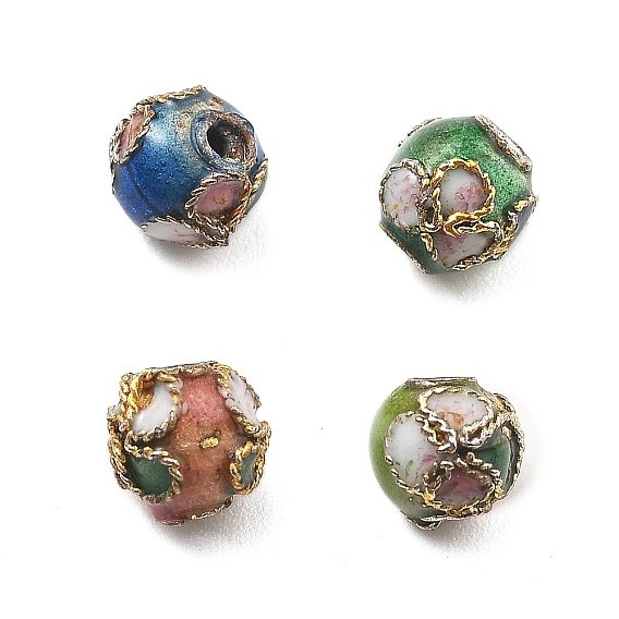 Бусины ручной работы перегородчатой, круглые