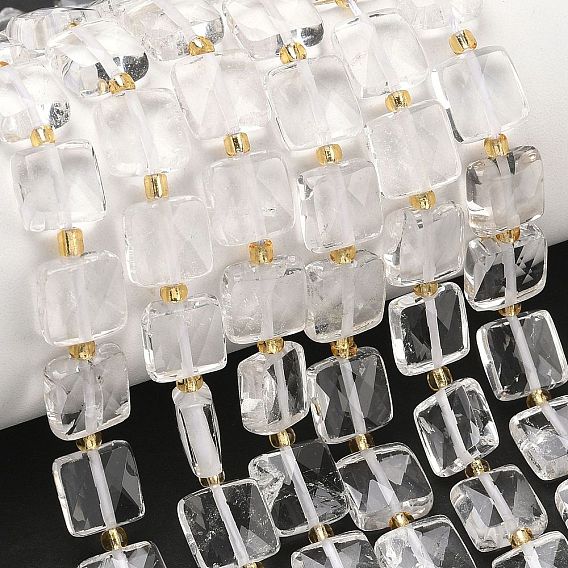 Природных кристаллов кварца бисер нитей, горного хрусталя, квадратный, граненые, с бисером