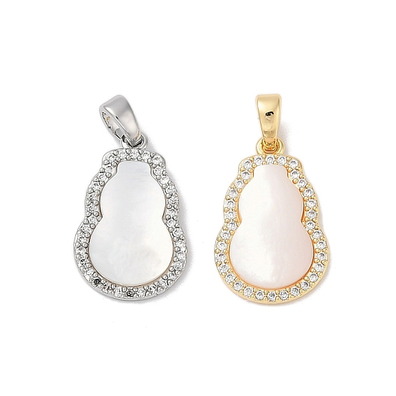 Латунь с подвесками из ракушек и кубического циркония