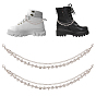 2Pcs Iron Rhinestone Chains with Twisted Chains Boot Strap Chains, with Alloy Lobster Claw Clasps