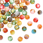 75 piezas de perlas de resina transparente, rondo, dos tonos, con polvo del brillo