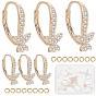 6шт. латунная фурнитура для сережек с кубическим цирконием, с горизонтальными петлями, бабочка, без никеля , 12шт кольца прыжок