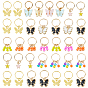 36Pcs Zinc Alloy Enamel Pendant Hair Braid Ring, with Plastic Beads
