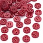 4-Hole Resin Buttons, Pearlized, Flat Round