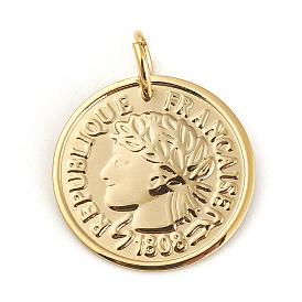 304 Stainless Steel Coin Pendants, Republique Francaise 1808