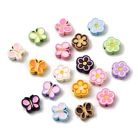 Бусины из сплава эмали для выпечки, разноцветные