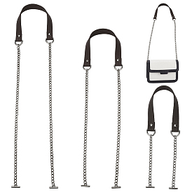 3 шт 3 стили ремни для сумок из искусственной кожи, с цепочкой из цинкового сплава и Т-образными застежками