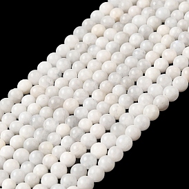 Nature Rainbow Moonstone Round Bead Strands, Grade AB