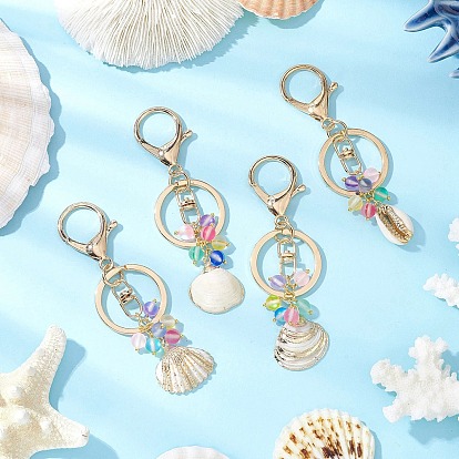 4шт. брелки из сплава, с синтетическим лунным камнем