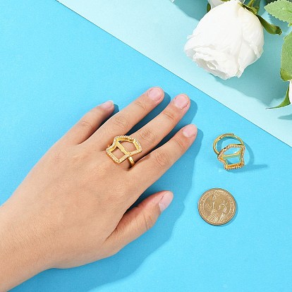 Неправильный прямоугольник латунная микропаве кубический цирконий накладка кольца оправа, долговечный, стойки покрытие