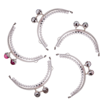 Ручка с железным кошельком, С полукруглыми бусинками из смолы, Для швейной машины, платина