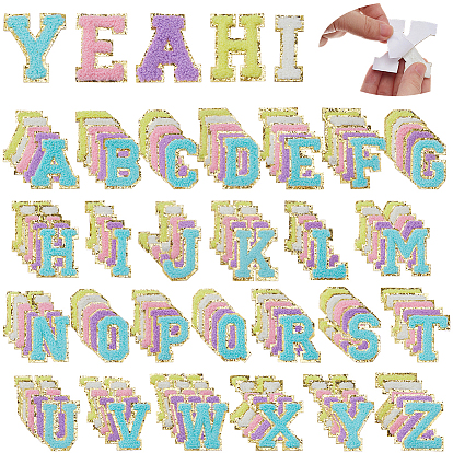 5 наборы 5 цвета вышивать нитками пришивать/приутюживать заплатки, с десной, аппликации из ткани, Письмо ~ Z