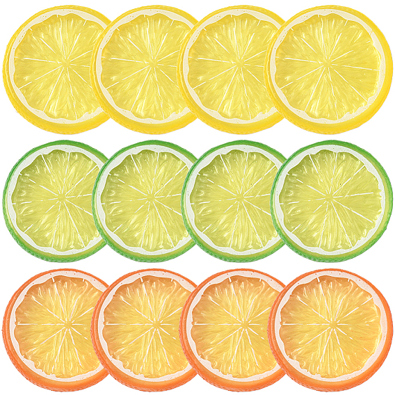 12шт 3 цвета ПВХ пластиковые кабошоны, имитация лимона