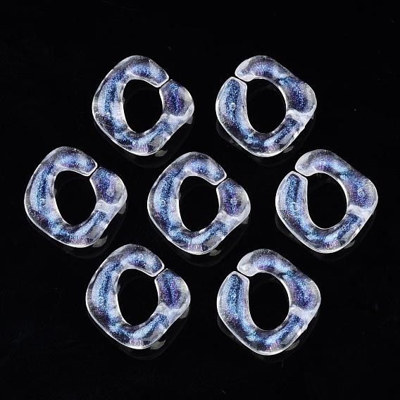 Прозрачные акриловые связывая кольца, разъемы для быстрой связи, с блеском порошок, витой квадрат