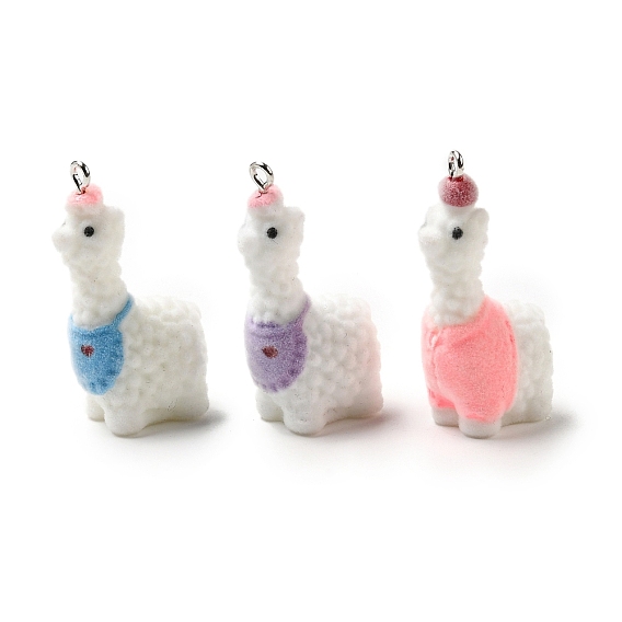 Кулоны из флокированной смолы, альпака, с железной платиной петлей