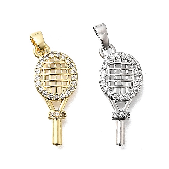 Латунные микро проложить кубического циркония подвески, прелести ракетки