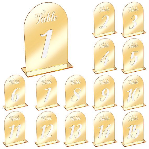 15 шт. 15 количество стилей 1~15 акриловые карточки для рассадки гостей, для свадьбы, ресторан, украшения на день рождения, арка