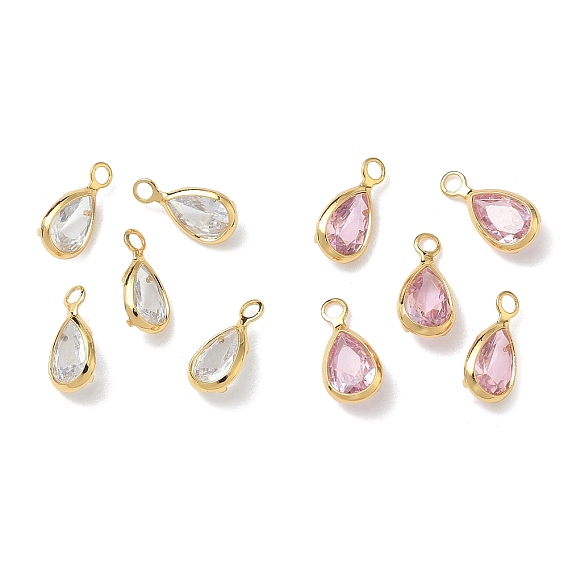 Латунь с кубическим цирконием подвеской, слезинки, без никеля , реальный 18 k позолоченный