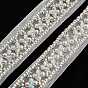 Garnitures de dentelle de fleur de polyester, avec abs perles de perles d'imitation et de verre