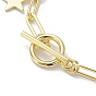 Золотые 304 браслеты-подвески из нержавеющей стали с латунными цепочками из скрепок