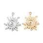 304 Stainless Steel Pendants, Spiral Sun Charms
