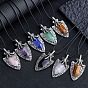 Gemstone Faceted Pendants, Arrow Charms, Antique Silver