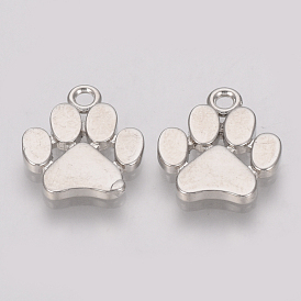 Brass Pendants, Cadmium Free & Nickel Free & Lead Free, Dog Paw Prints
