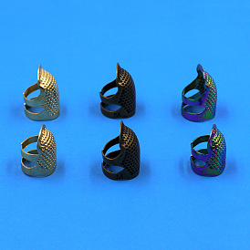 Bronze adjustable retro thimble ring handmade non-slip embroidery to ring needle press needle hoop golden finger cot