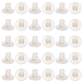 50 шт. Латунные гайки для ушей, плоско-круглые, с силиконовой резиной