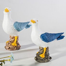 Mediterranean-style seabirds and seagulls model ornaments creative micro-landscape sand table ornaments decorative resin crafts