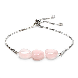 Ювелирные украшения на браслет/ножной браслет из красочных сердечек из натурального камня с бисером