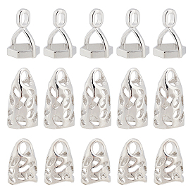 18Piezas de latón colgante con cuentas hexagonales y tapas de fianzas, para hacer colgante de piedras preciosas, y fianzas de tapa de cuentas de latón estilo 36 piezas 2, cono