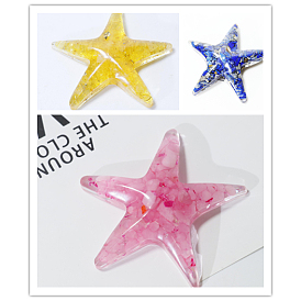 Natural Gemstone Chip & Resin Craft Display Decorations, Starfish Figurine, for Home Feng Shui Ornament