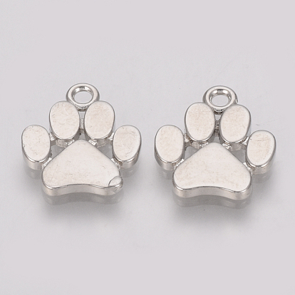 Brass Pendants, Cadmium Free & Nickel Free & Lead Free, Dog Paw Prints
